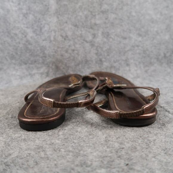 Montego Bay Club Shoes Womens 7.5 Sandals Fashion Flats Thong Ankle Buckle Strap - Picture 5 of 11